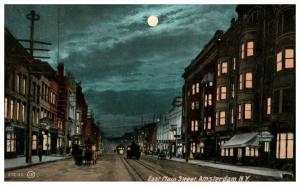 18251  NY Amsterdam east main Street night view