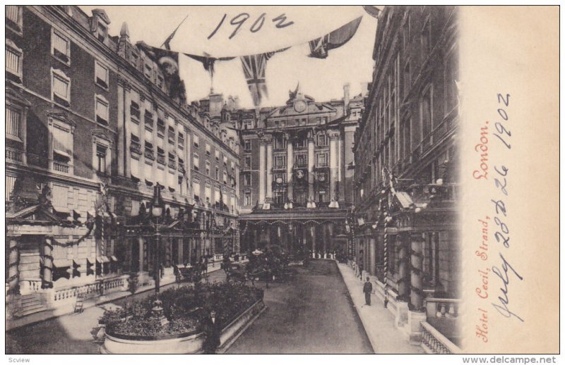 LONDON, England, 1900-1910's; Hotel Cecil, Strand