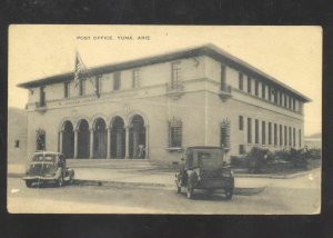 YUMA ARIZONA DOWNTOWN US POST OFFICE OLD CARS VINTAGE POSTCARD AZ.