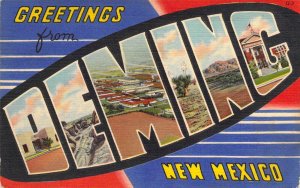 Beautiful Linen Large Letter, Deming, New Mexico,NM,CT Publ, Msg, Old Postcard