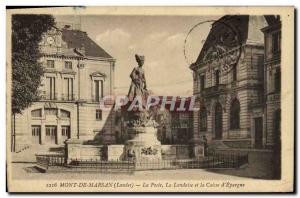 Postcard Old Post Mont de Marsan The Landes La Poste and Caisse d & # 39Epargne