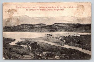 Vintage Chile Postcard Ultima Esperanza Puerto Consuelo Punta Arenas 1908