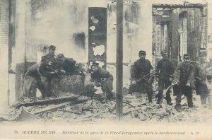 France War 1914 interior of the Fere-Champenoise station after the bombardment 