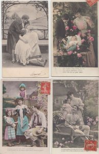 PARENTS & CHILDREN GLAMOUR 38 REAL PHOTO Vintage Postcards pre-1940 (L2974)