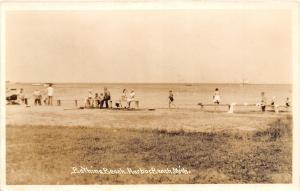 B16/ Harbor Beach Michigan Mi Real Photo RPPC Postcard c40s Bathing Beach