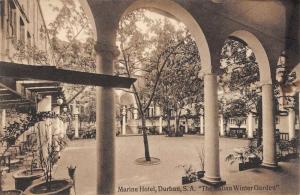 Durban South Africa Marine Hotel Italian Winter Garden Antique Postcard K10065