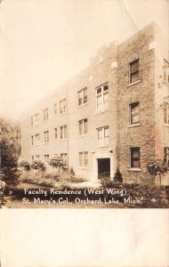 Orchard Lake Michigan St Marys Col Faculty Residence Real Photo Postcard AA75720