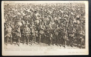 Mint Real Picture Postcard RPPC Australians Soldiers Parading For The Trenches