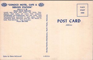 Postcard Conoco Motel Cafe & Service Station Grand Island Nebraska NE