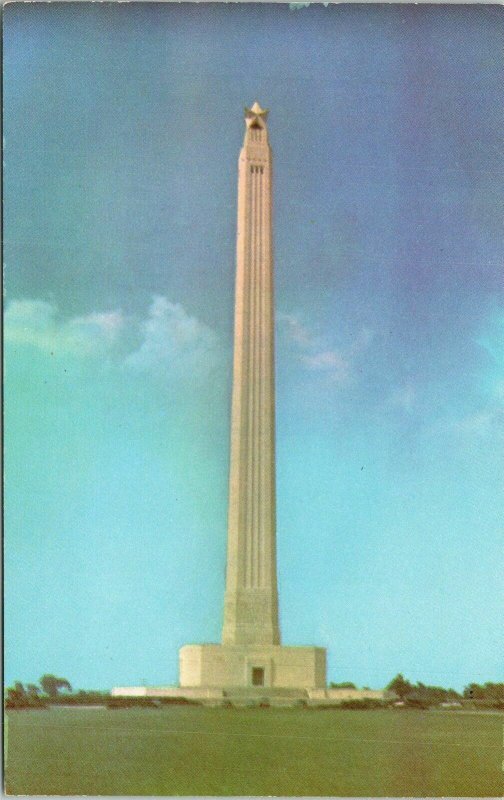 San Jacinto Monument Museum Houston Texas TX Postcard Plastichrome VTG UNP 