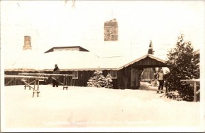Real Photo Postcard Hidden Valley Home of Otsego Ski Club in Gaylord, Michigan