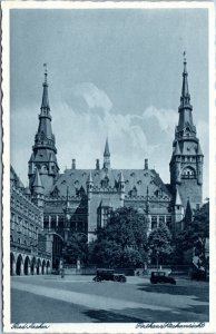 postcard Germany - Bad Aachen - Town Hall Rear View