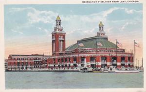 Illinois Chicago Recreation Pier Seen From Lake