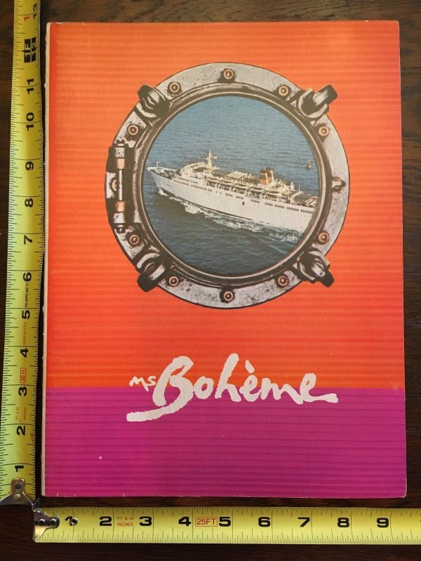 M. S. Boheme Captains Cocktail Party + Dinner Menu Commodore Cruise