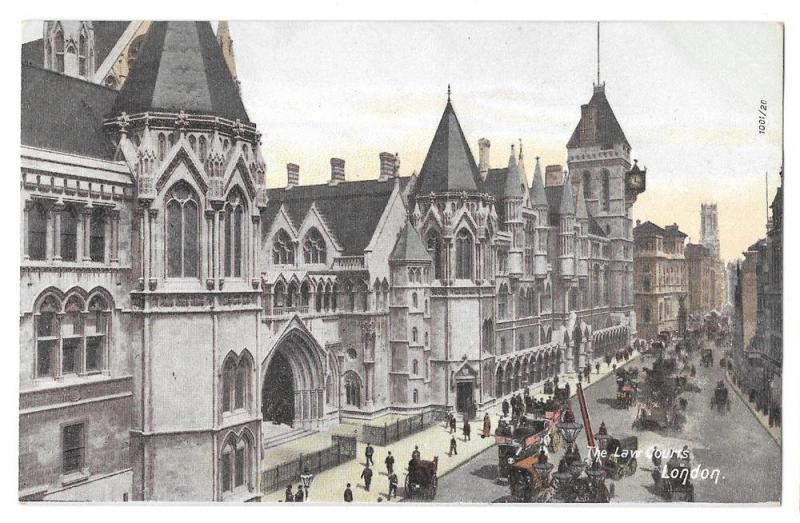 UK London Law Courts Vintage Postcard F Hartmann