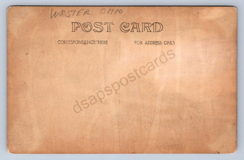 J87/ Wooster Ohio RPPC Postcard c1910 Smith Grocery Store Buggy Men 1814