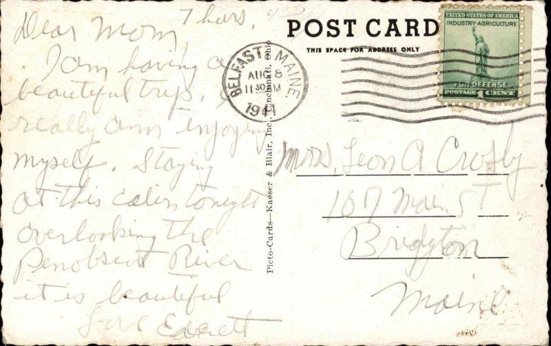 Maine ME Maple Shade Cabins c1940s-50s Postcard