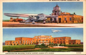 Missouri Kansas City Municipal Airport and Administration Building At Fairfax...