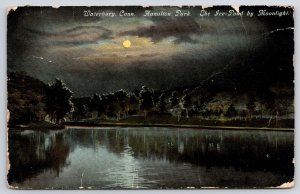 1911 Waterbury Connecticut Hamilton Park Jee Pond By Moonlight Posted Postcard