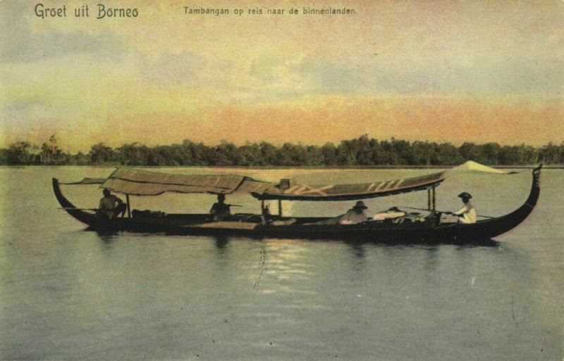 indonesia, BORNEO KALIMANTAN, Native Tambangan Boat (1899) Postcard 