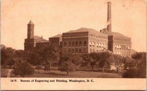 Bureau Engraving Printing Washington DC Antique Postcard UNP UDB Unused 