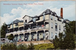 Parry Sound Ontario Belvedere Summer Hotel ON Unused J. Campbell Postcard E78