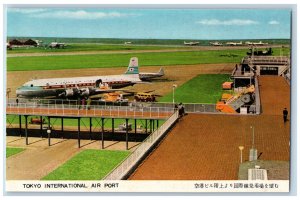 Japan Postcard Tokyo International Airport Japan Air Lines Airplane c1940's