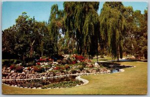 Vtg Anaheim California CA City Park Rock Garden 1950s View Postcard