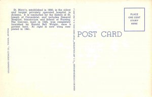 St Mary's Hospital & Santorium Tucson Arizona linen postcard