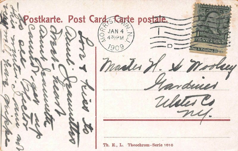 Greetings from Morristown, New Jersey, Early  Postcard, Used in 1909