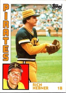 1984 Topps Baseball Card Rich Hebner Pittsburgh Pirates sk3594a