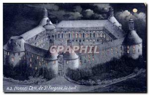 Old Postcard (Yonne) Chateau de St Fargeau night