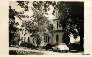 1940s automobiles Christian Church TOLUCA ILLINOIS RPPC postcard 9573