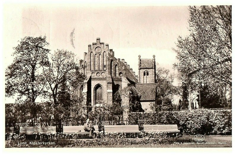 Lund, Klosterkyrkan Church Sweden Vintage Postcard Posted 1947