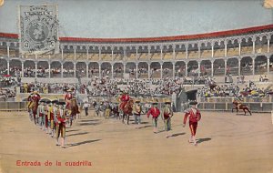 Entrada de la Cuadrilla Tarjeta Postal Bullfighting Writing on back 