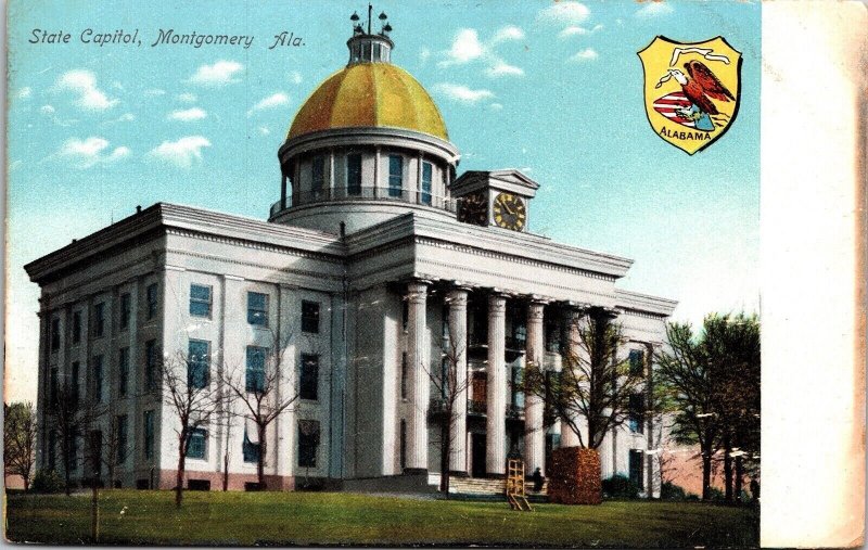 Historic State Capitol Building Streetview Montgomery Alabama UDB Postcard 