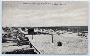 MADISON, CT Connecticut ~ HAMMONASSET BEACH STATE PARK c1940s Cars  Postcard 