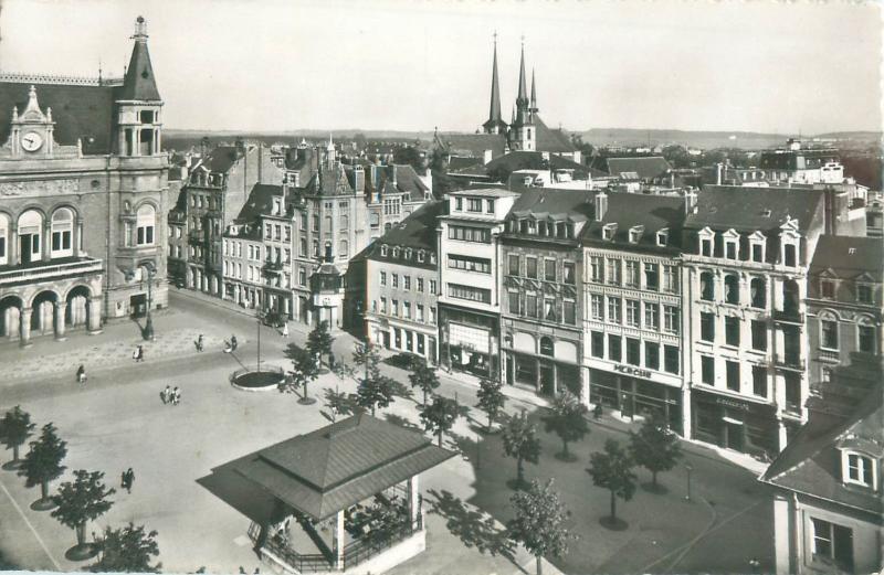 Luxembourg Place d'Armes and Village View 1956 Real Photo Postcard