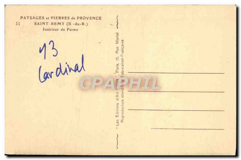 Postcard Old Saint Remy De Interior Farm