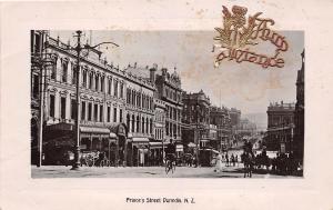 B86236 prince s street dunedin bike  tramway tram horse   new zealand