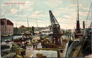 Denmark Kjøbenhavn Kvæsthusbroen Copenhagen Vintage Postcard C023