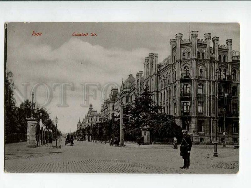 3041500 LATVIA RIGA Elisabeth Street view Vintage PC