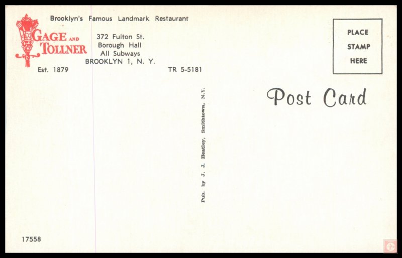 Gage & Tollner, Brooklyn, NYC