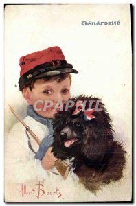 Postcard Old Dog Dogs Puppy Child Generosity