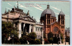 Strasbourg Palais de Justice Eglise St. Pierre le Jeune FRANCE Postcard