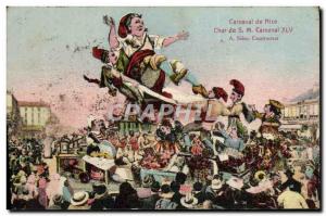 Old Postcard Nice Carnival Float Carnival Folklore Giant XLV