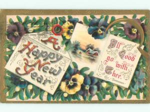 Divided-Back NEW YEAR SCENE Great Postcard W7472