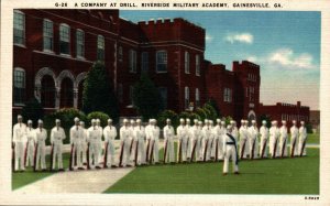 USA Company At Drill Riverside Military Academy Gainesville Georgia Linen 08.71