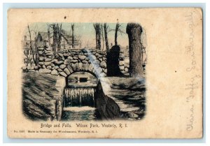 1906 Bridge and Falls, Wilcox Park, Westerly Rhode Island Posted Postcard