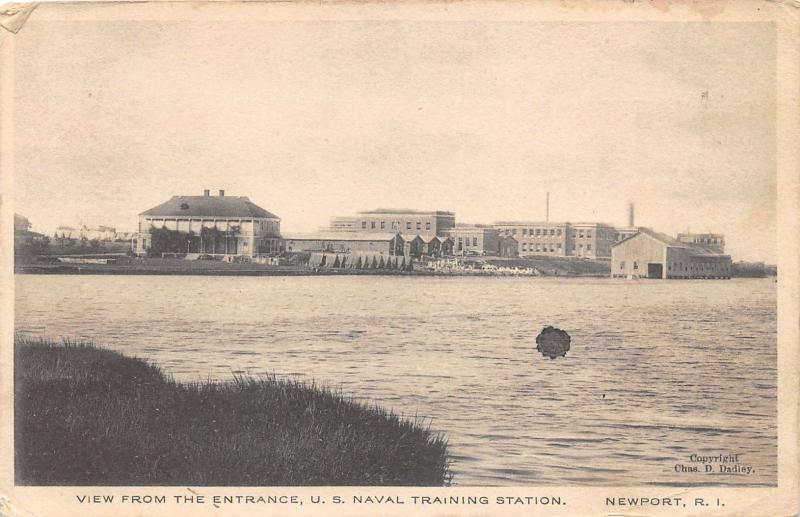 Newport Rhode Island~US Naval Training Station~View from Entrance~1917 B&W Pc